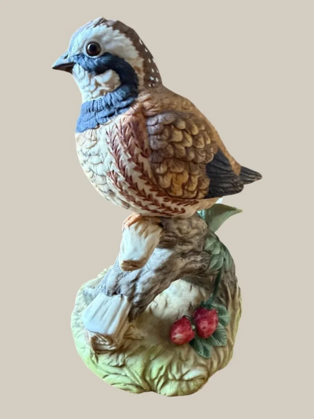 Vintage Gorham Gallery Birds Quail Vignette Figurine Japan Strawberry 5